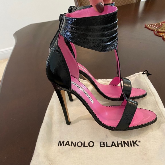 Authentic Manolo Blahnik black high heal sandals - Picture 2 of 16